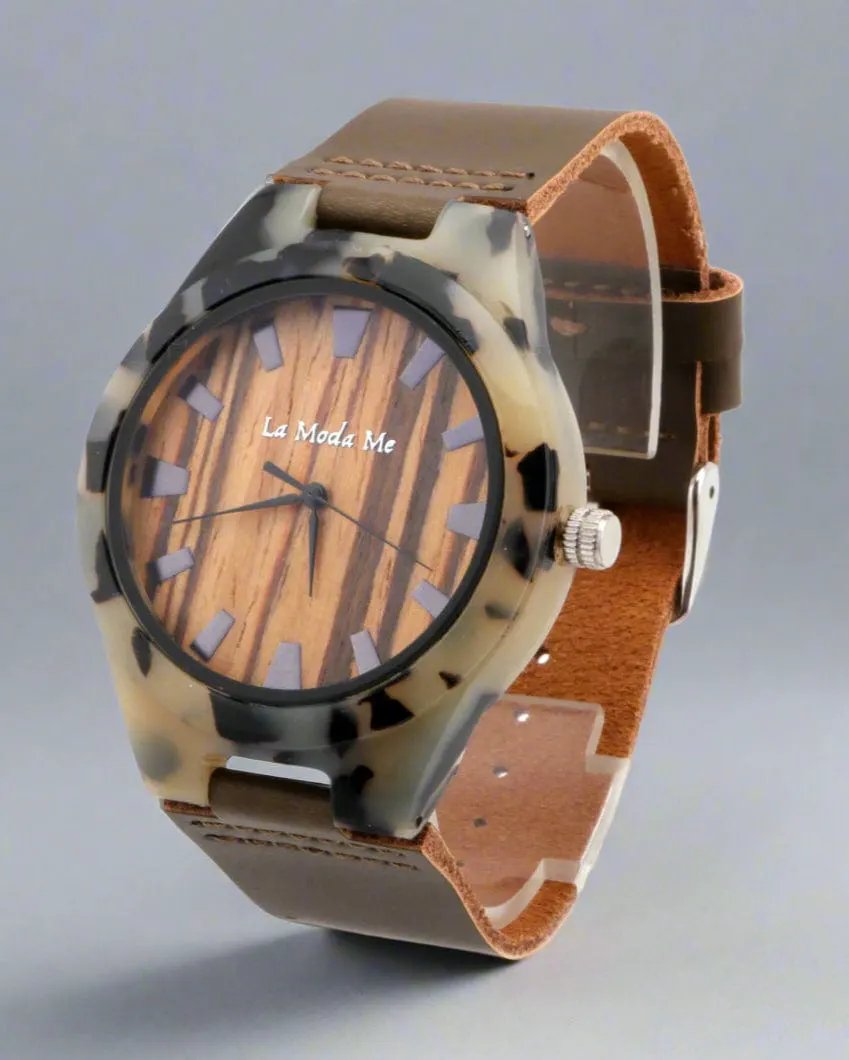 Watch Luce Forte - Eco-Friendly Acetate & Leather Timepiece by La Moda Me