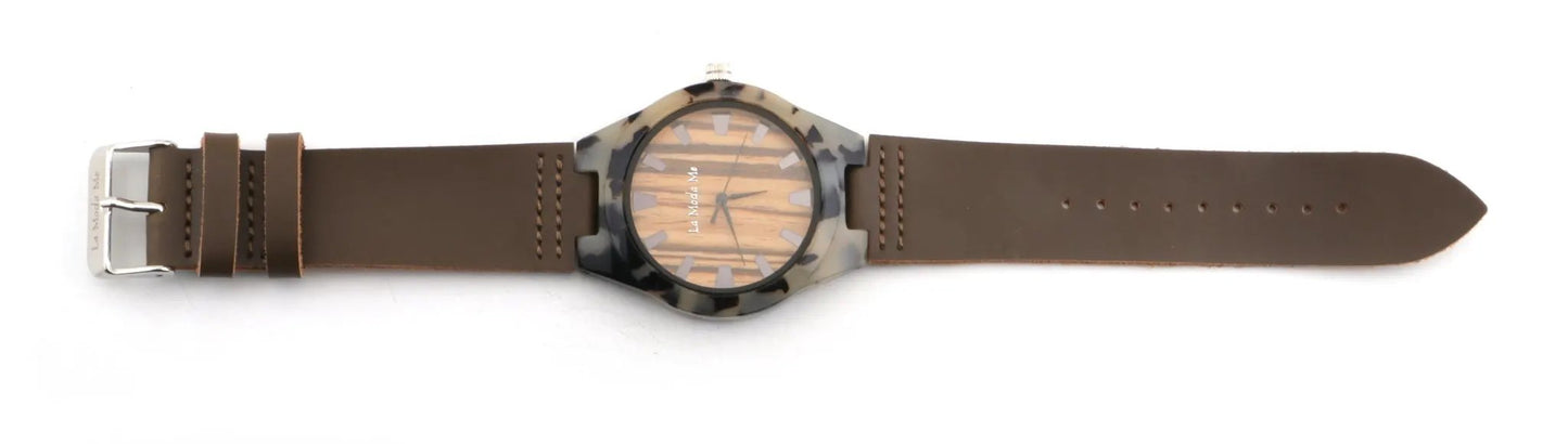 Watch Luce Forte - Eco-Friendly Acetate & Leather Timepiece by La Moda Me
