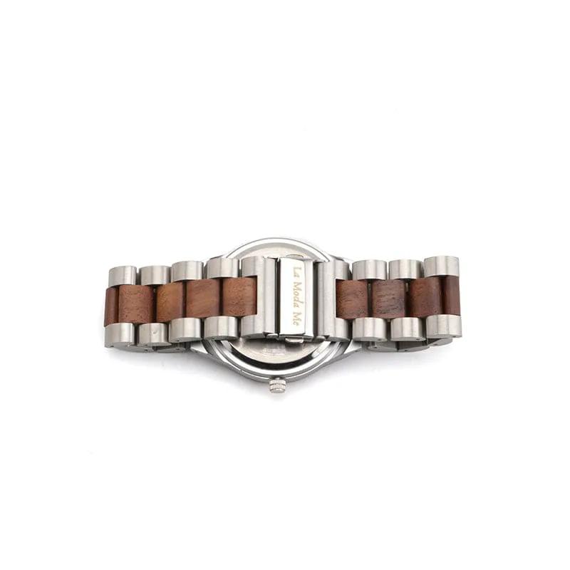 Watch Madira - Eco-Friendly Walnut & Steel Elegant Timepiece by La Moda Me