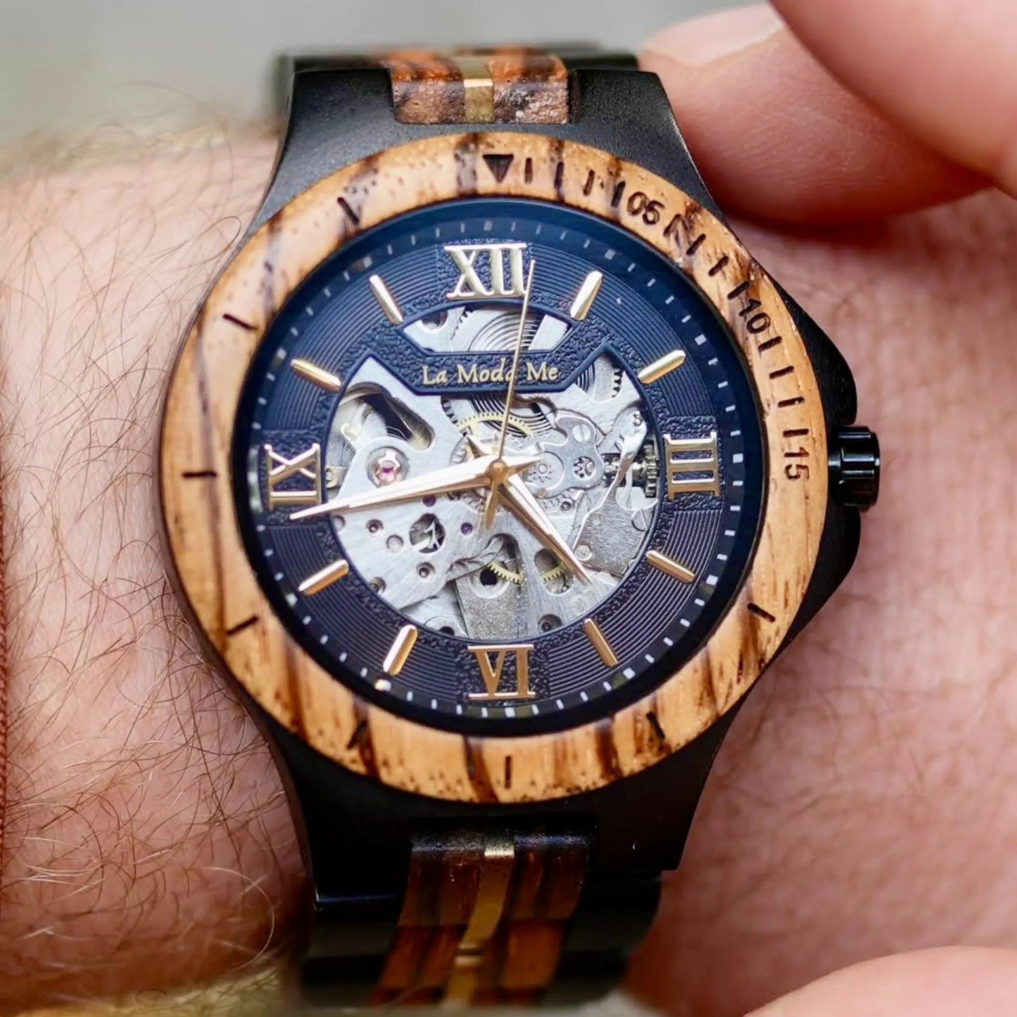 Watch Notterdam Automatic Zebrawood - Eco-Friendly Wooden Watch by La Moda Me