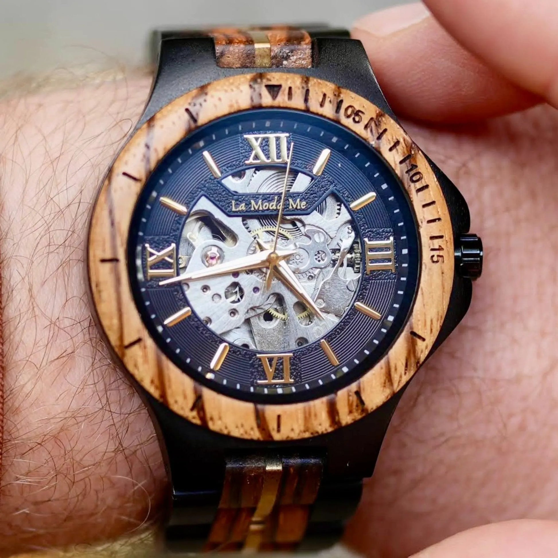 Watch Notterdam Automatic Zebrawood - Eco-Friendly Wooden Watch by La Moda Me