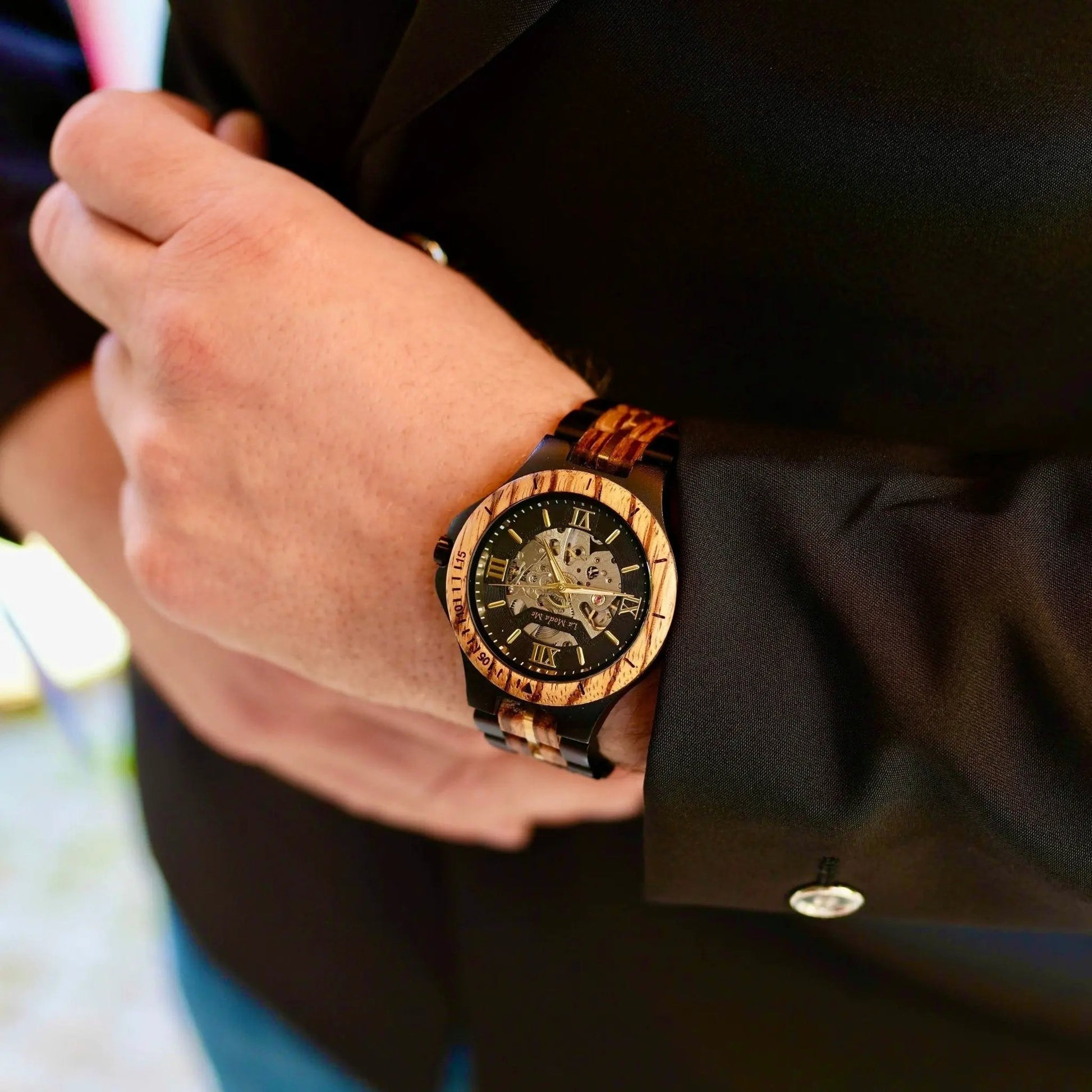 Watch Notterdam Automatic Zebrawood - Eco-Friendly Wooden Watch by La Moda Me