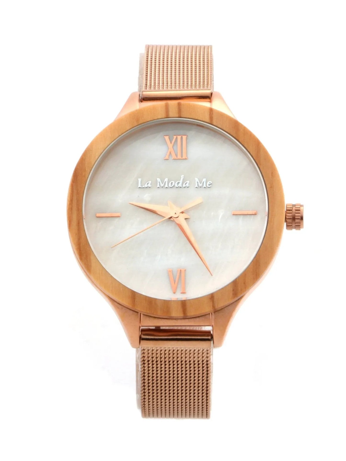 Watch Olivewood Grace - Eco-Friendly Rosegold & Olivewood Timepiece by La Moda Me