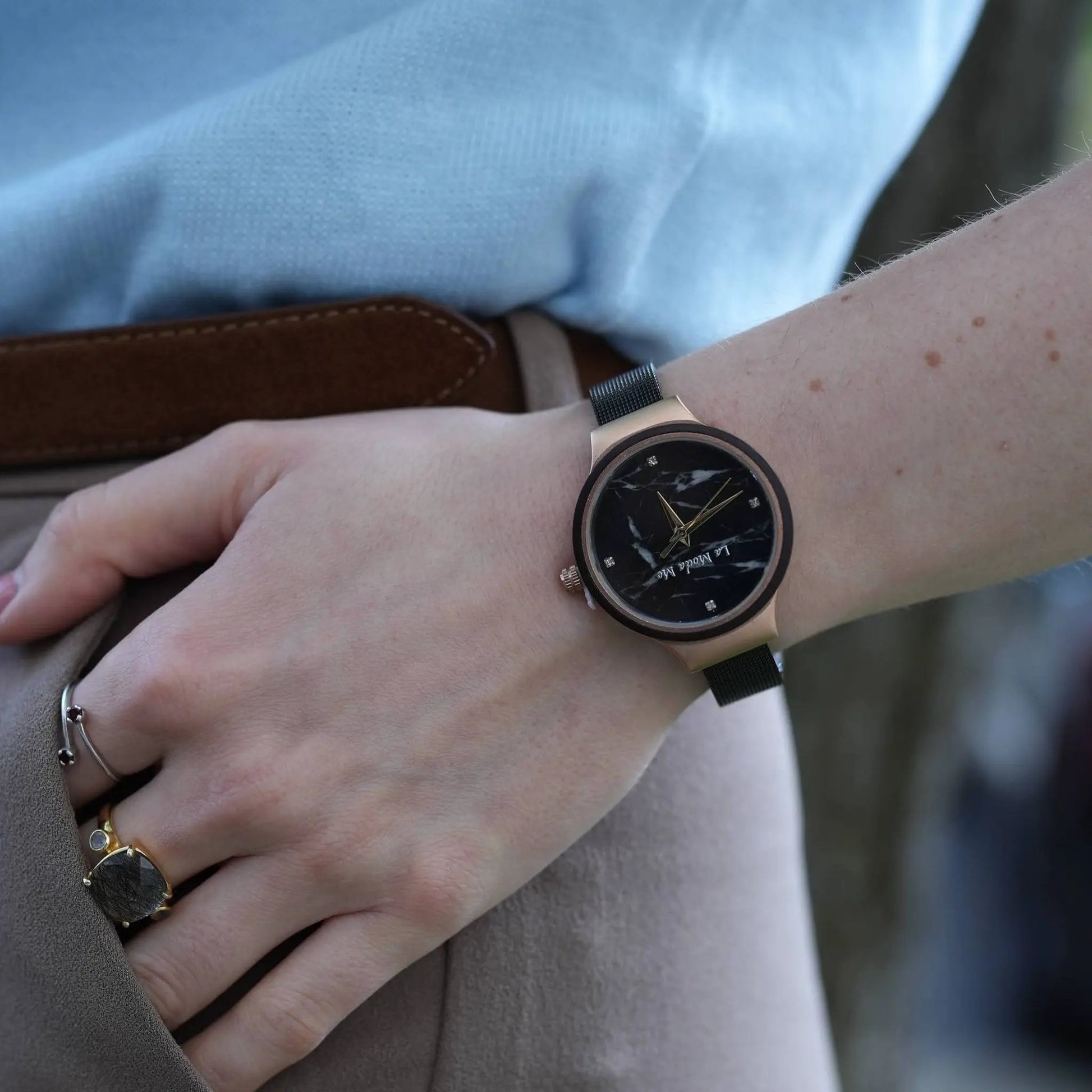 Watch Stellar Marble Dial - Eco-Friendly Elegant Women's Watch by La Moda Me