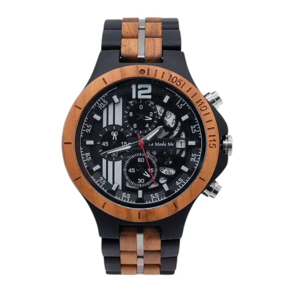 Watch Templer Knight Zebrawood - Eco-Friendly Wooden Timepiece by La Moda Me