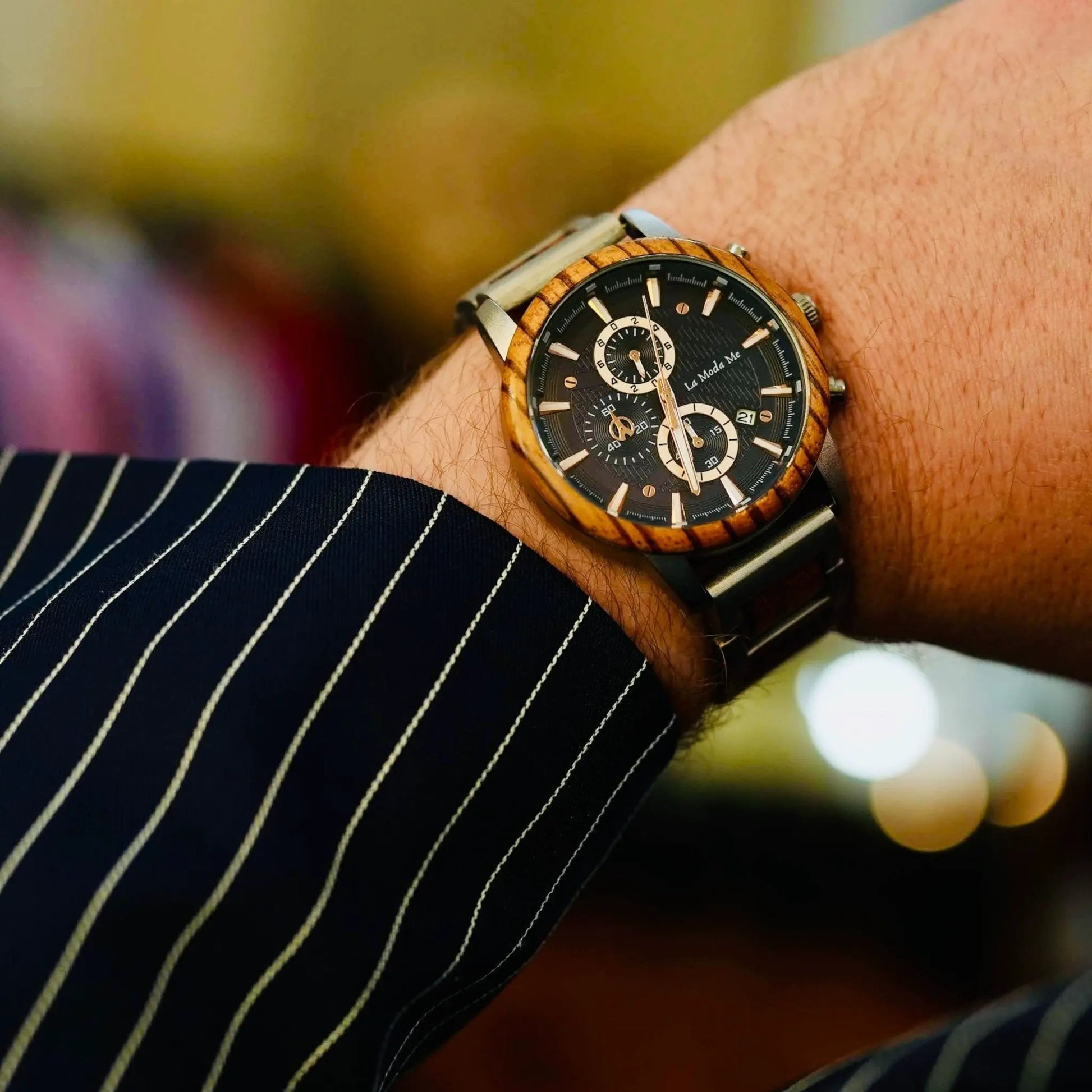 Watch Timberline Blue - Eco-Friendly Wooden Timepiece by La Moda Me