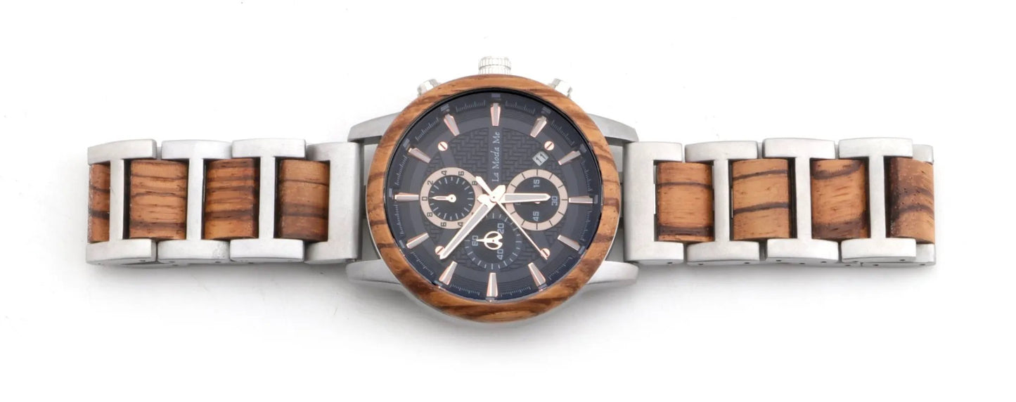 Watch Timberline Blue - Eco-Friendly Wooden Timepiece by La Moda Me