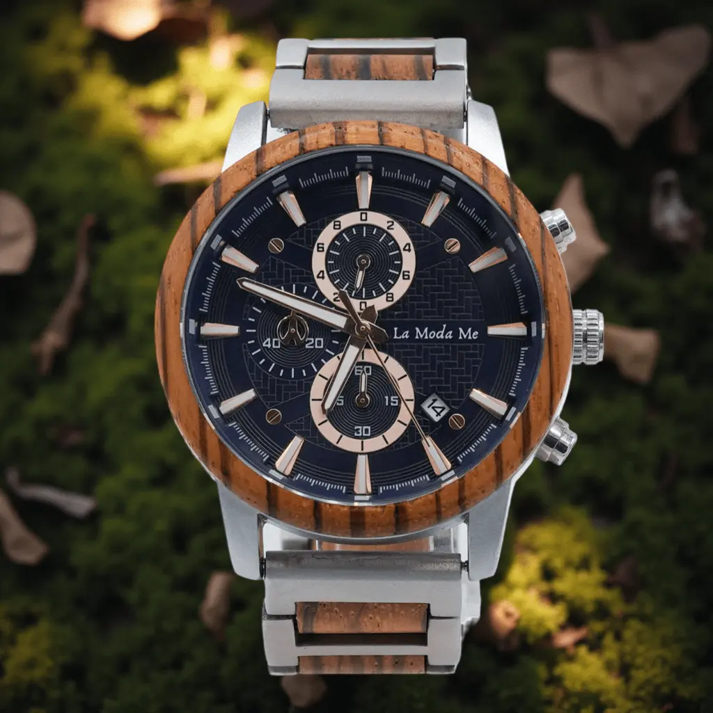 Watch Timberline Blue - Eco-Friendly Wooden Timepiece by La Moda Me