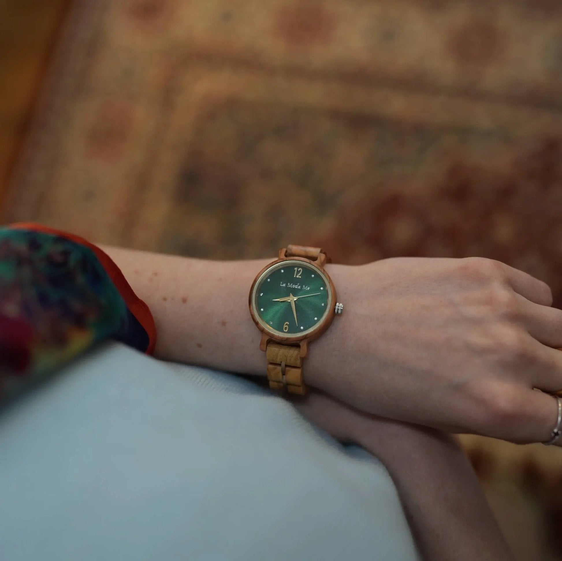 Watch Viridis Olivewood Green - Eco-Friendly Elegant Timepiece by La Moda Me