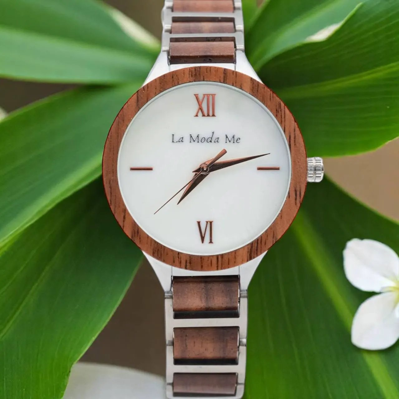 Watch Vita - Eco-Friendly Walnut & Alloy Elegant Women's Watch by La Moda Me