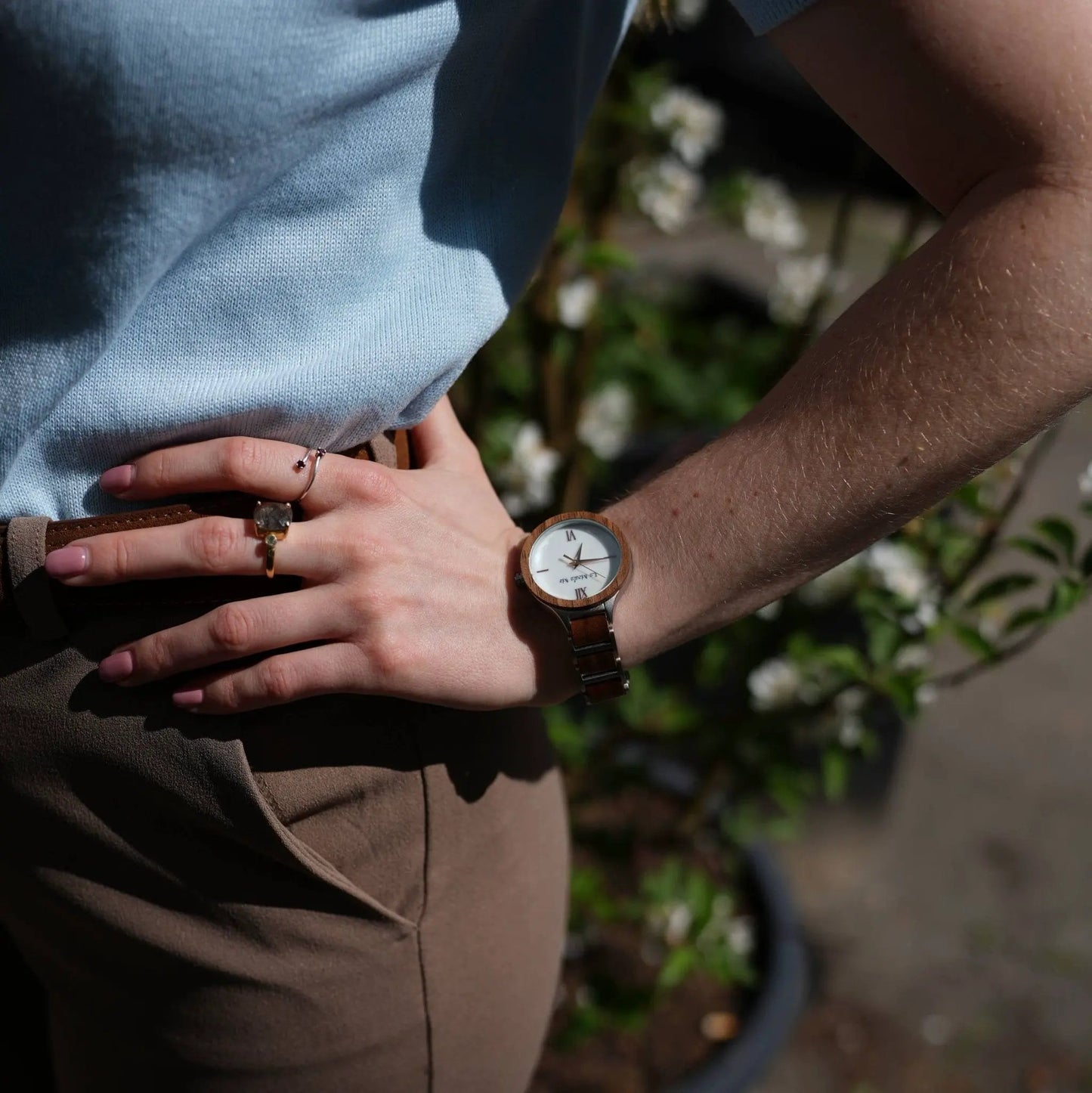 Watch Vita - Eco-Friendly Walnut & Alloy Elegant Women's Watch by La Moda Me