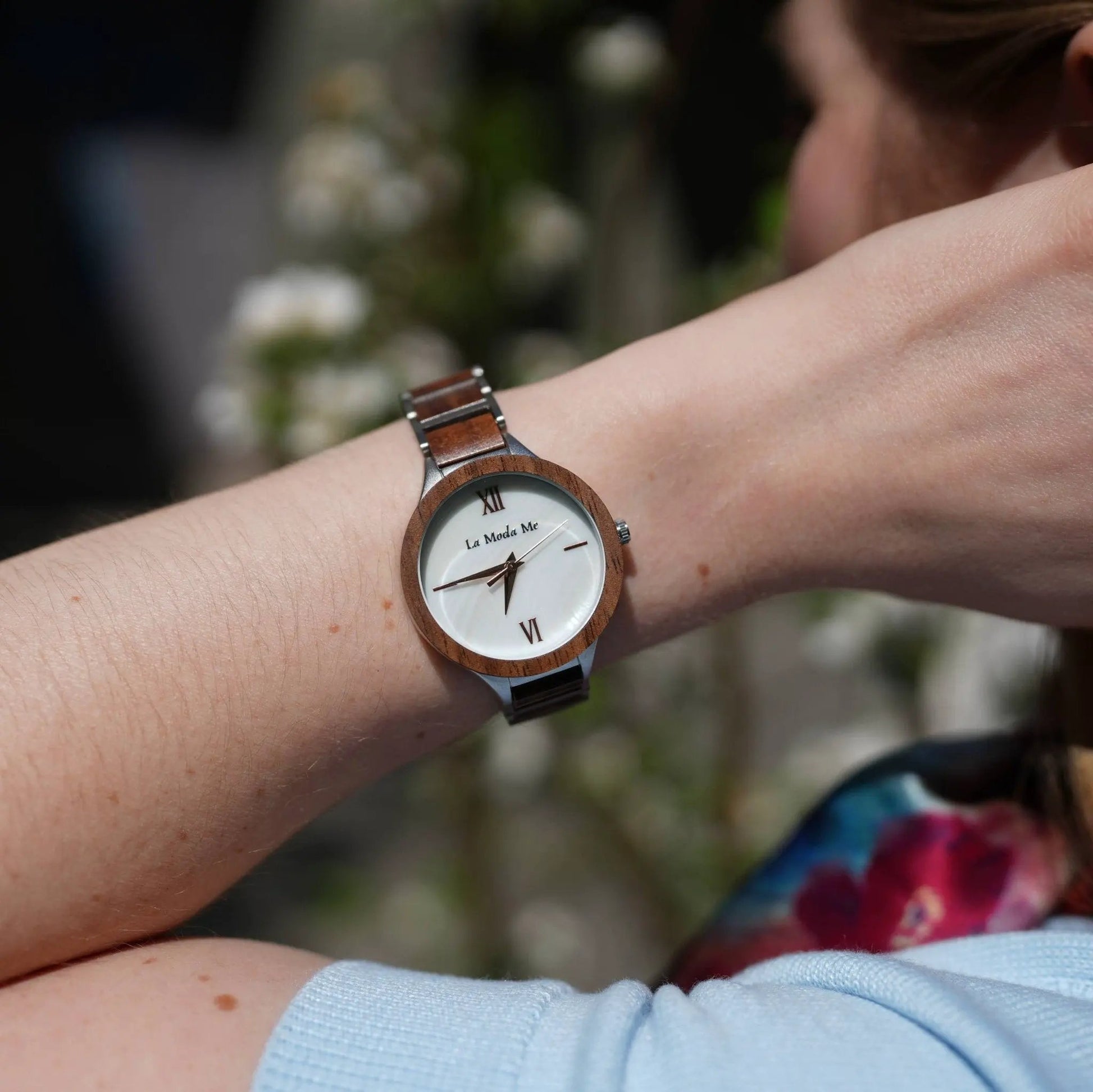 Watch Vita - Eco-Friendly Walnut & Alloy Elegant Women's Watch by La Moda Me