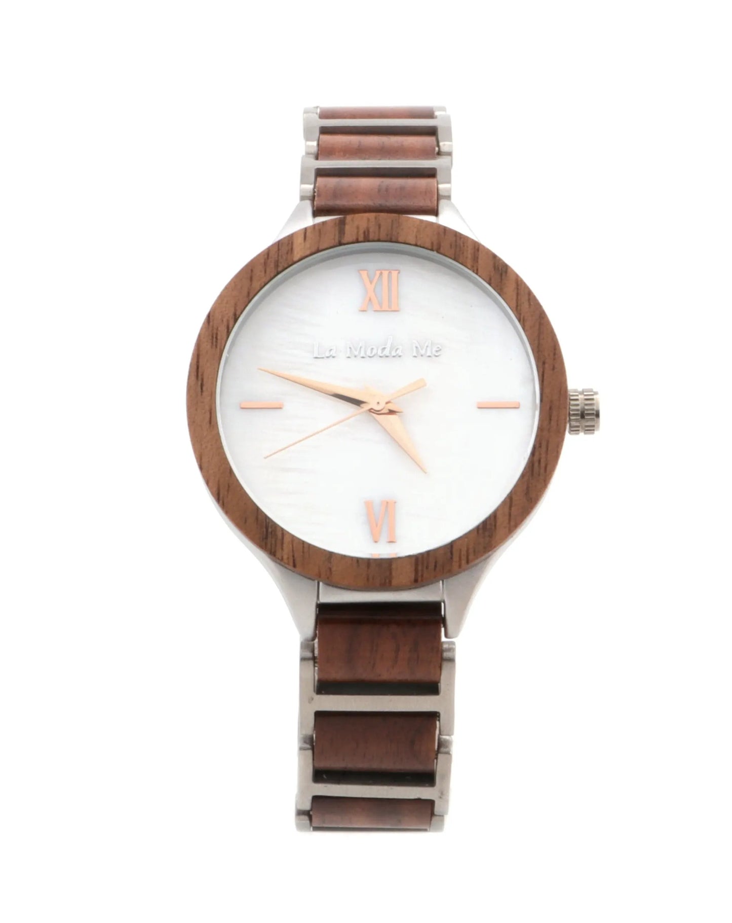 Watch Vita - Eco-Friendly Walnut & Alloy Elegant Women's Watch by La Moda Me