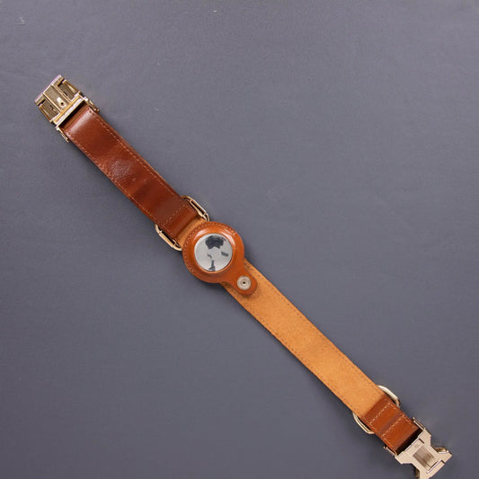 Charlotte Handcrafted Calfskin Leather Dog Collar - Compatible with AirTag by TORONATA