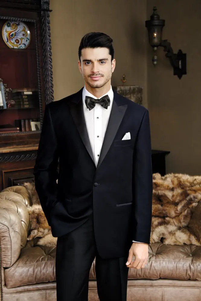 "Liam" Black Velvet Jacket Peak (Separates) by Tux-USA