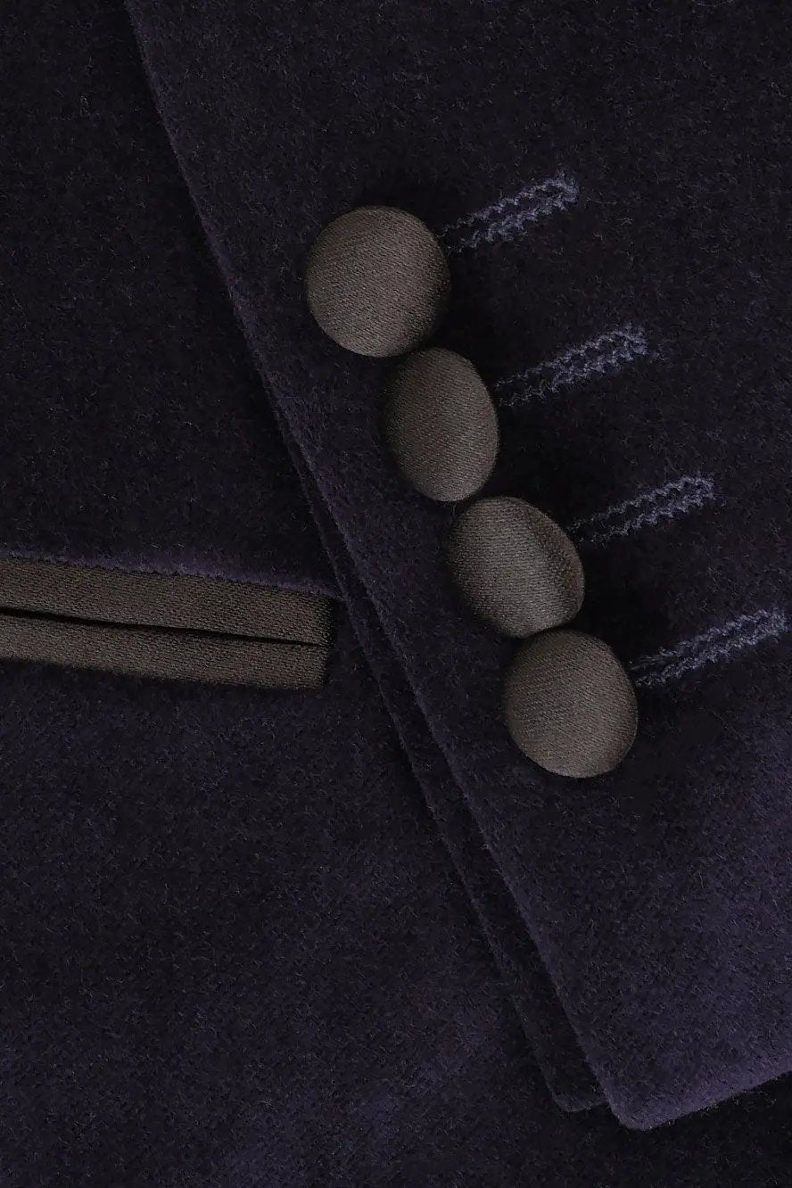 "Liam" Navy Velvet Jacket Peak (Separates) by Tux-USA