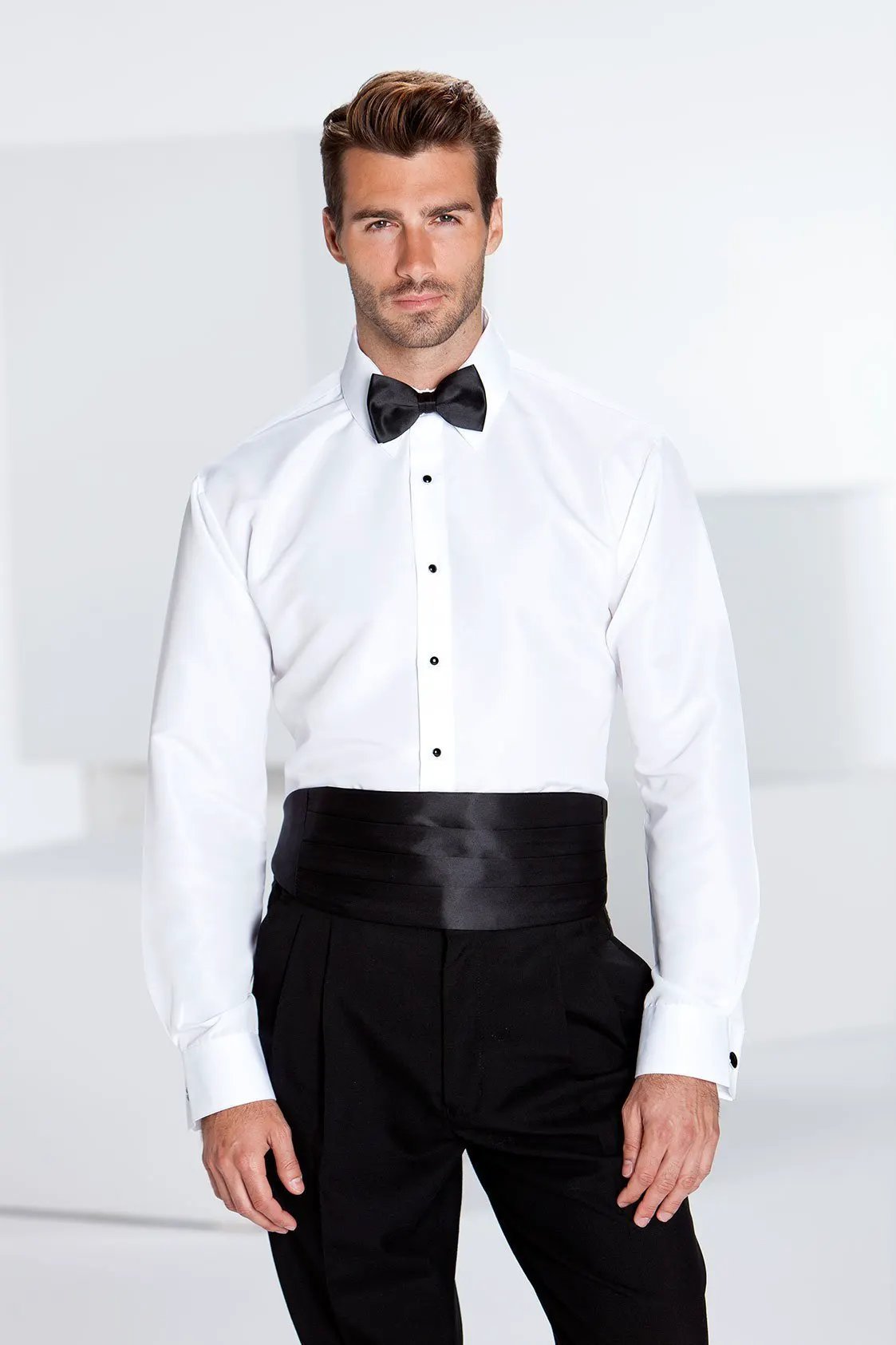 "Lido" Ivory Laydown Tuxedo Slim Fit Shirt by Tux-USA