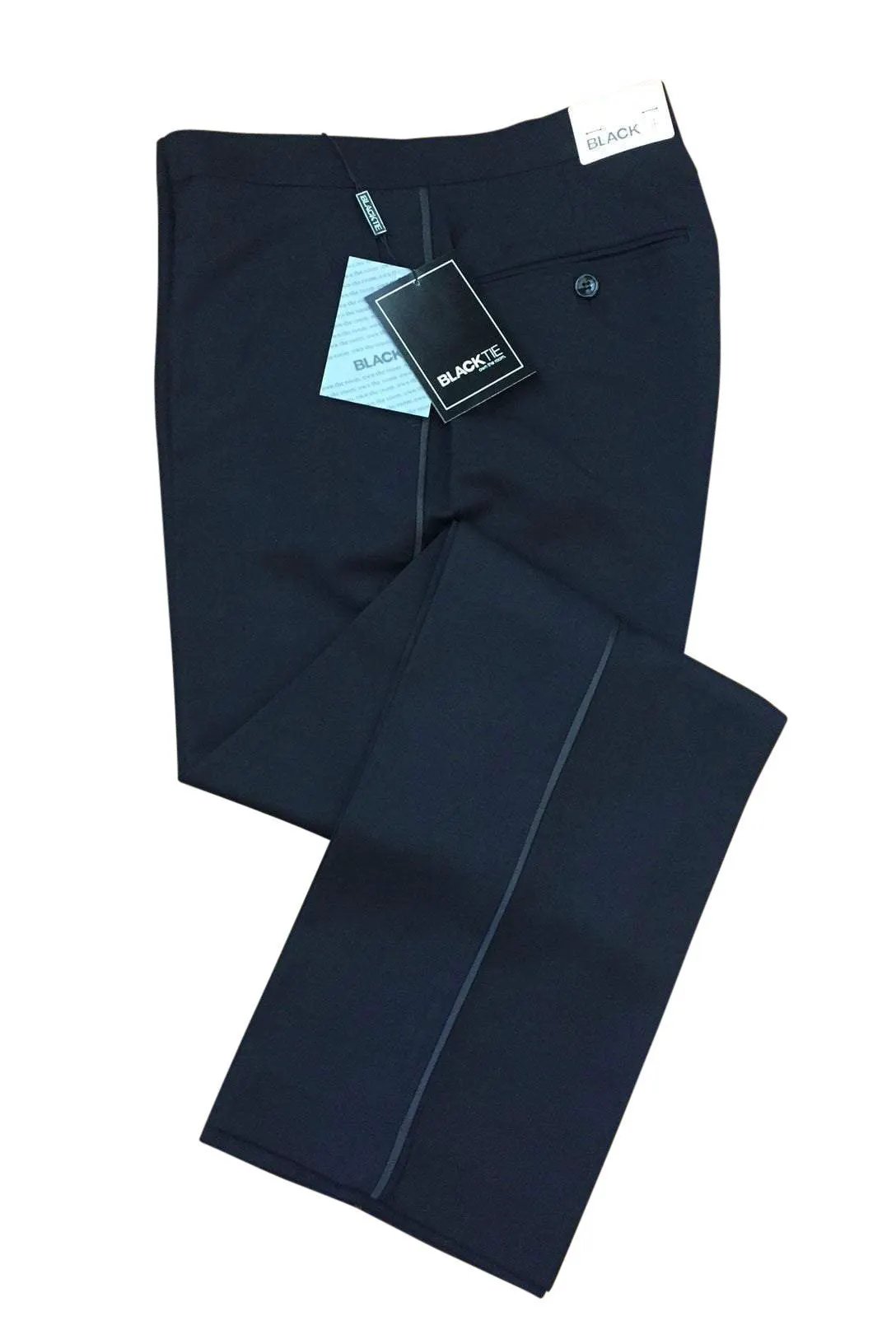 "Logan" Black Luxury Wool Blend Tuxedo Pants by Tux-USA