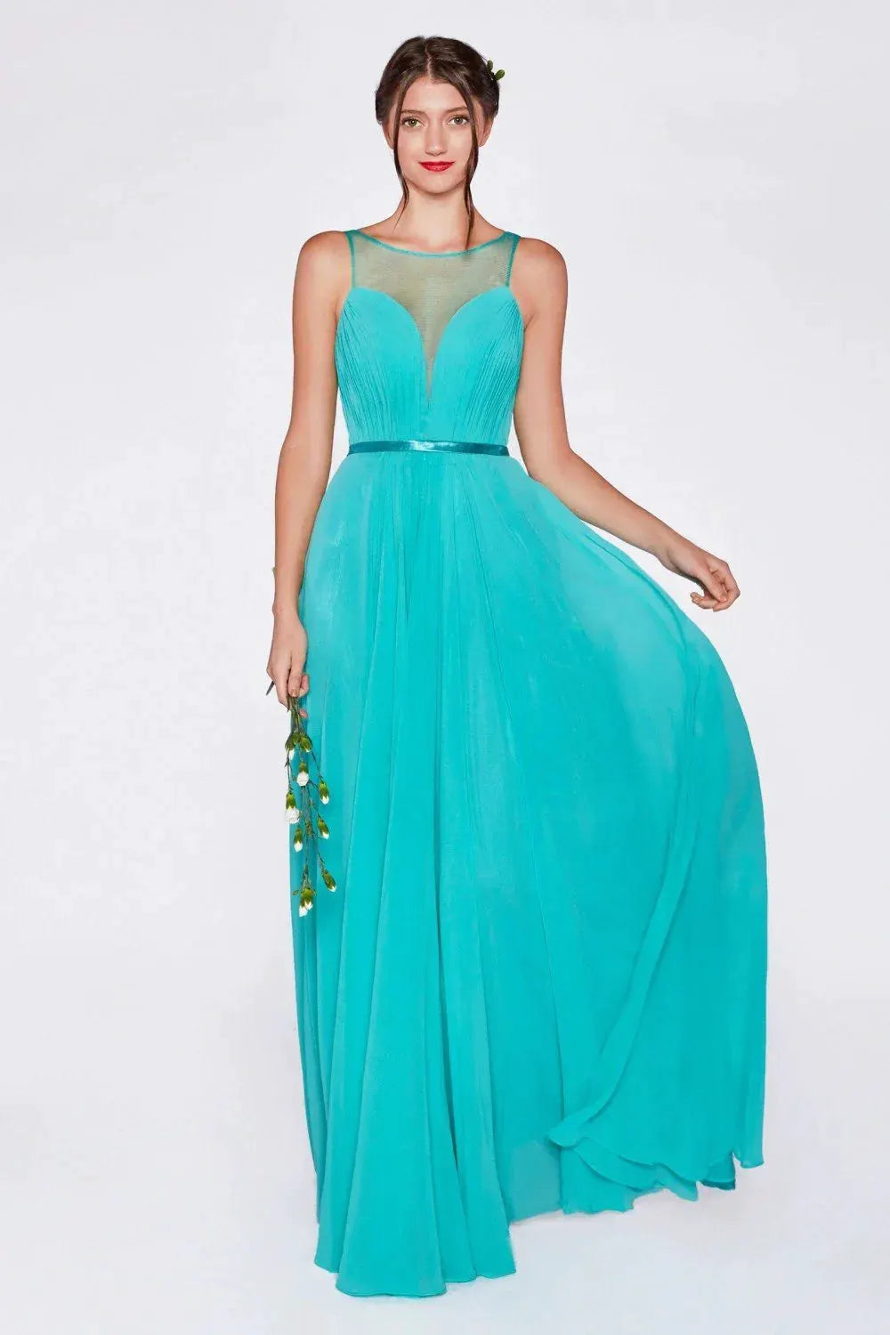 Long Illusion Sweetheart Dress by Tux-USA