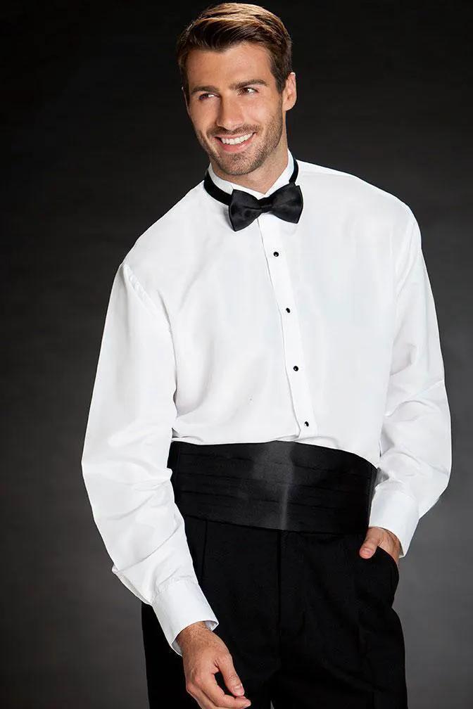 "Lucca" White Wingtip Tuxedo Classic Fit Shirt by Tux-USA