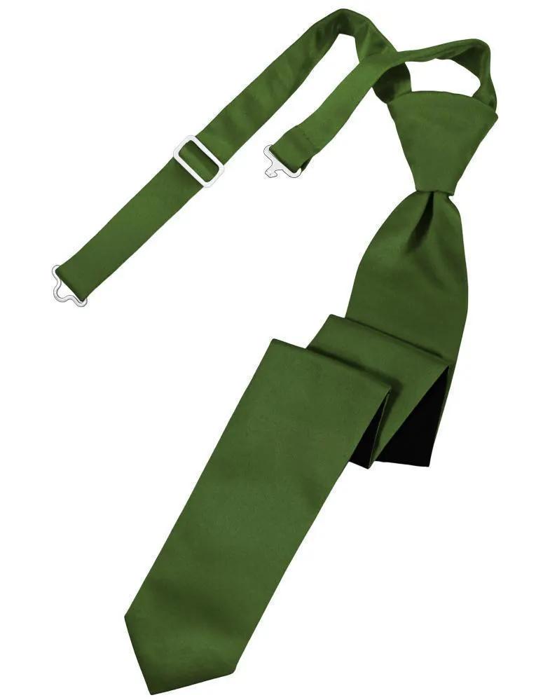 Luxury Satin Skinny Necktie Pre-Tied by Tux-USA