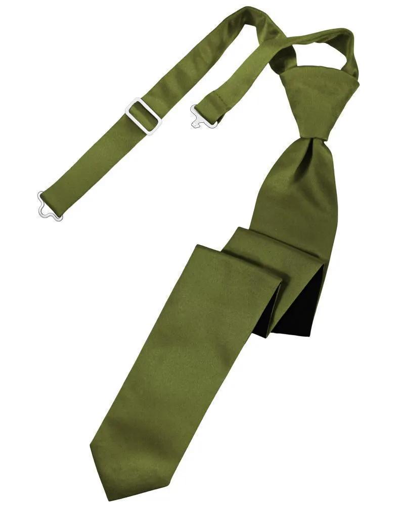 Luxury Satin Skinny Necktie Pre-Tied by Tux-USA