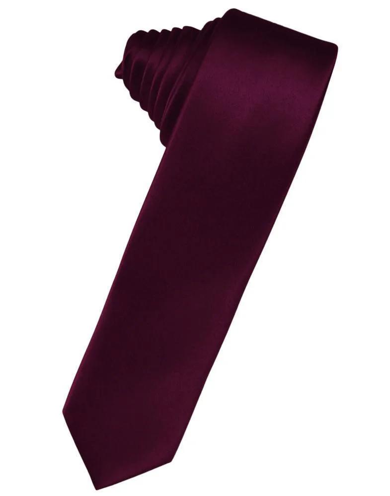 Luxury Satin Skinny Necktie Self Tie by Tux-USA