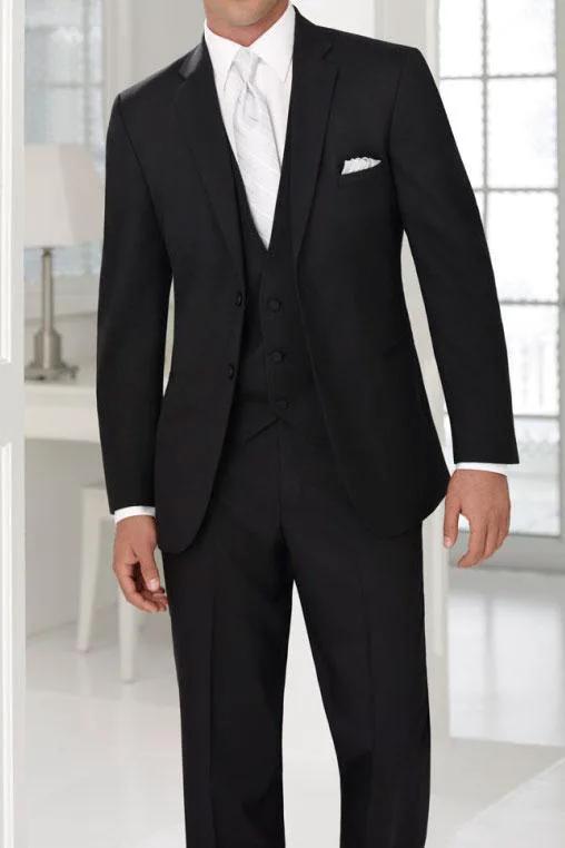 "Madison" Black Suit Jacket Notch (Separates) by Tux-USA