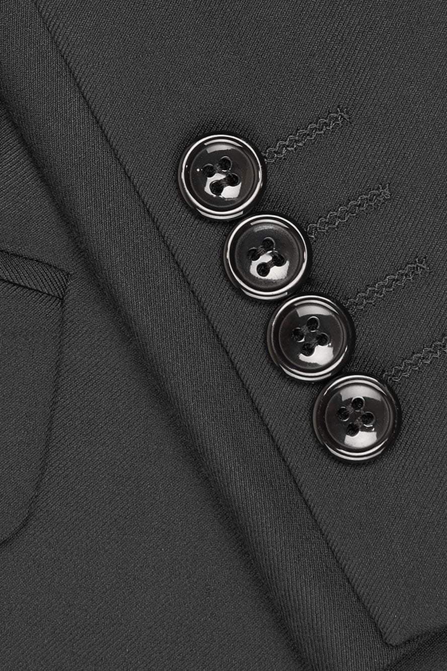 "Madison" Black Suit Jacket Notch (Separates) by Tux-USA
