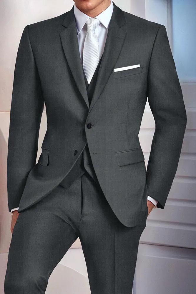 "Madison" Steel Grey Suit Jacket Notch (Separates) by Tux-USA