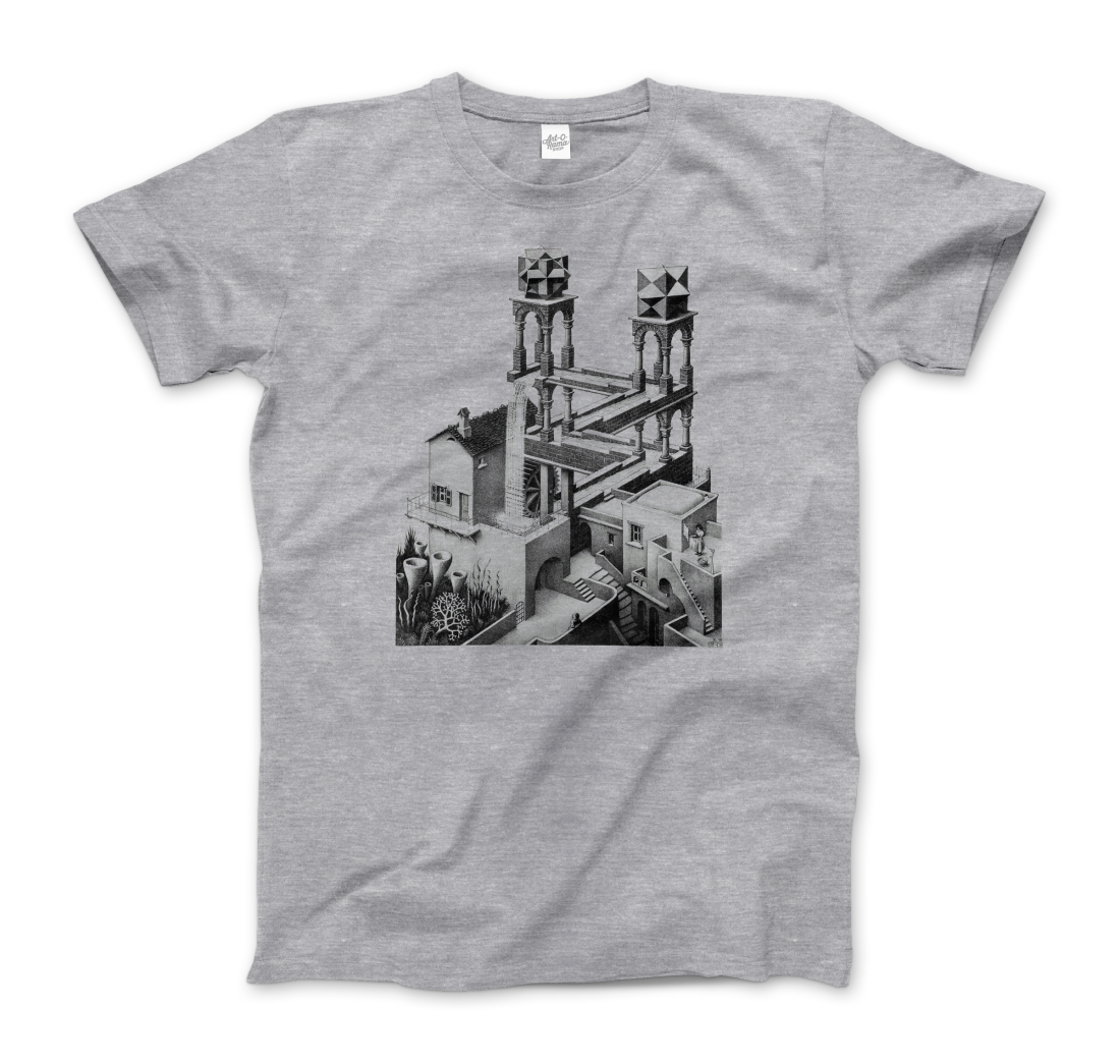MC Escher Waterfall Illusion t-shirt by Art-O-Rama Shop