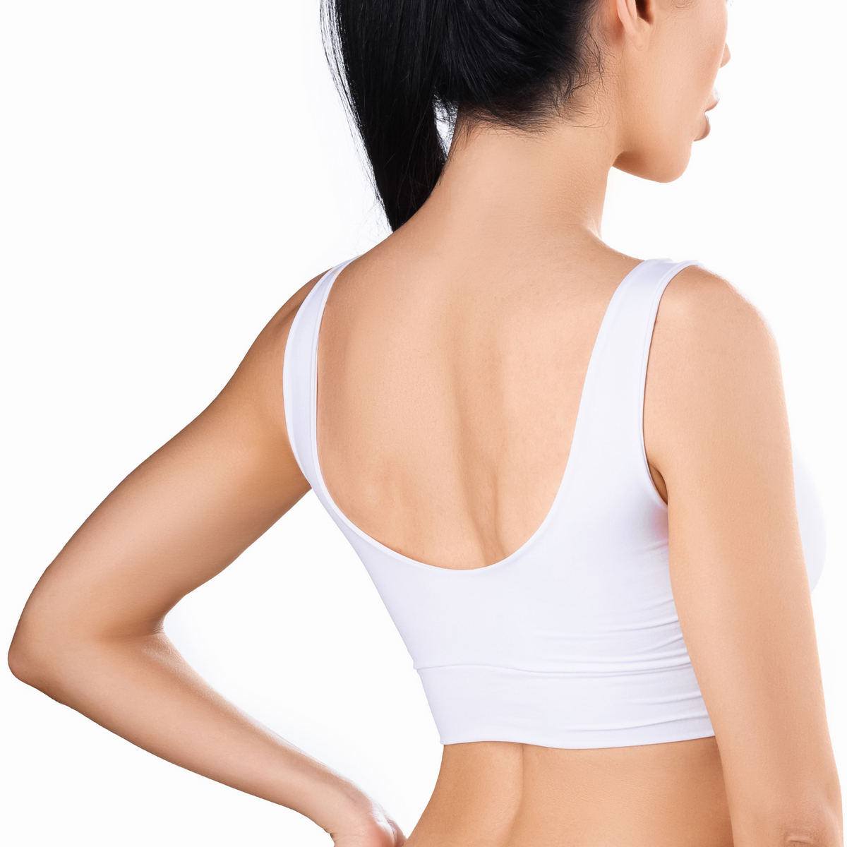 Memème Women’s Ultra-Comfortable BASIC - White - Crop Top | Stretchy Fit, No Elastic Bands by Mememe