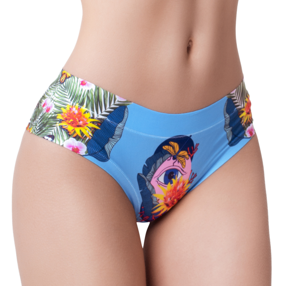 Memème Women’s Ultra-Comfortable BOTANIC PANIC - Eye - Panties | Breathable Cotton Crotch, Stretchy Fit, No Elastic Bands by Mememe