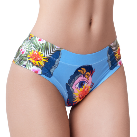 Memème Women’s Ultra-Comfortable BOTANIC PANIC - Eye - Panties | Breathable Cotton Crotch, Stretchy Fit, No Elastic Bands by Mememe