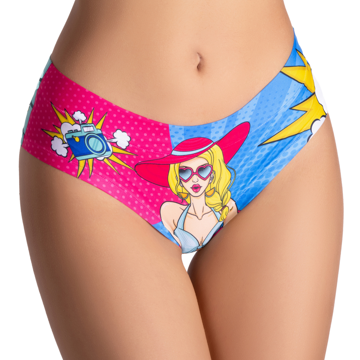 Memème Women’s Ultra-Comfortable COMICS - Beach Girl - Panties | Breathable Cotton Crotch, Stretchy Fit, No Elastic Bands by Mememe