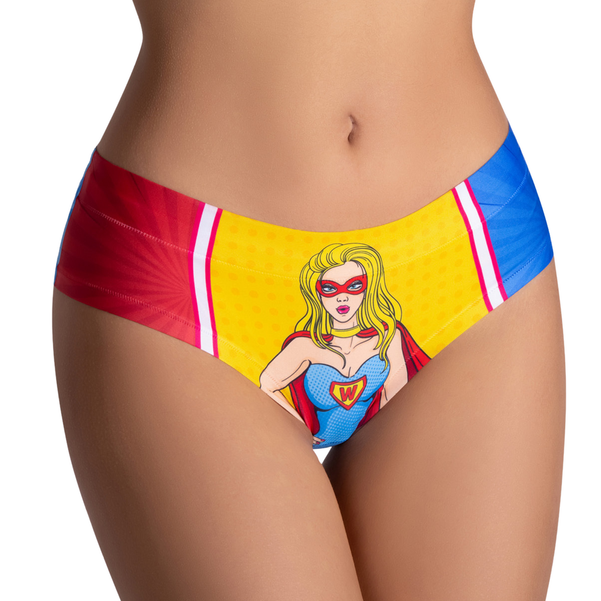 Memème Women’s Ultra-Comfortable COMICS - Wonder Girl - Panties | Breathable Cotton Crotch, Stretchy Fit, No Elastic Bands by Mememe
