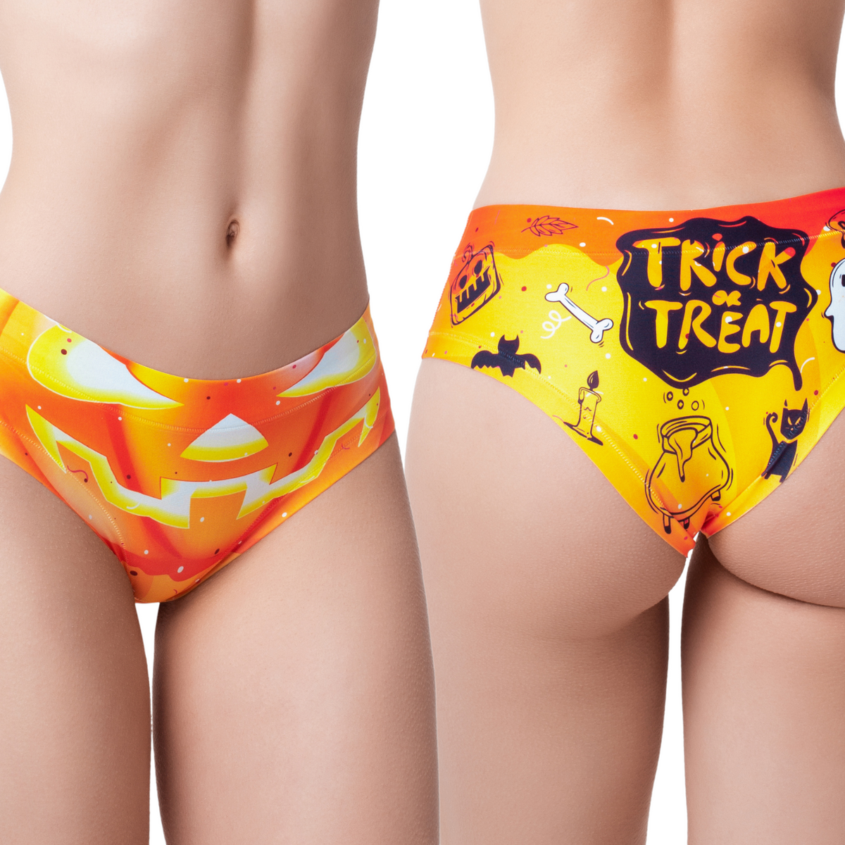 Memème Women’s Ultra-Comfortable HALLOWEEN - Pumpkin - Panties | Breathable Cotton Crotch, Stretchy Fit, No Elastic Bands by Mememe