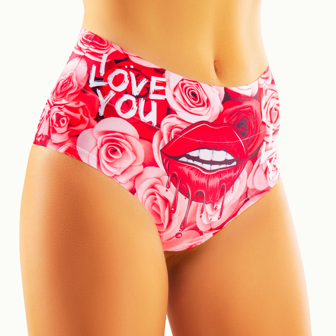Memème Women’s Ultra-Comfortable LOVE - Passion - Panties | Breathable Cotton Crotch, Stretchy Fit, No Elastic Bands by Mememe