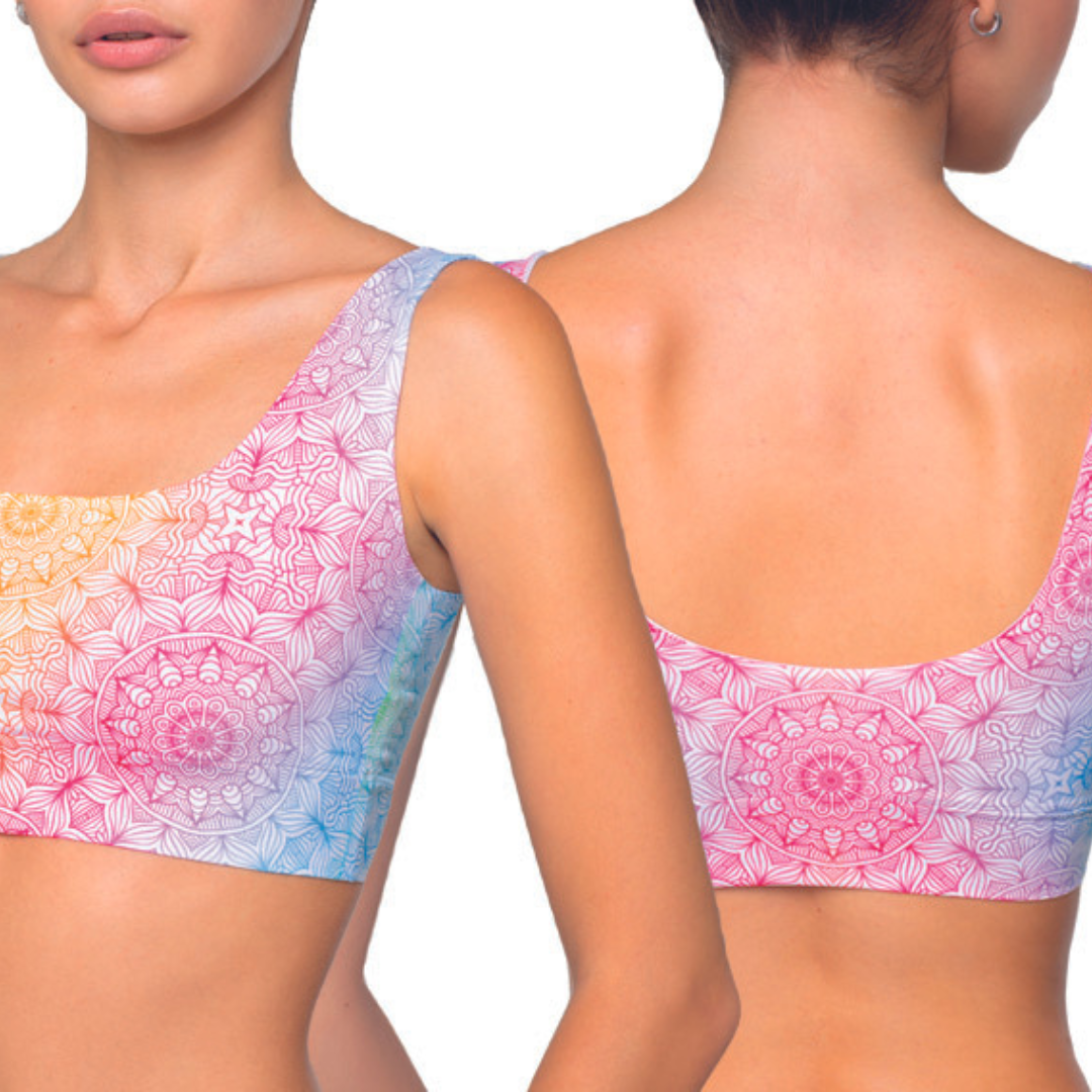 Memème Women’s Ultra-Comfortable MANDALA - Happiness - Crop Top| Stretchy Fit, No Elastic Bands by Mememe