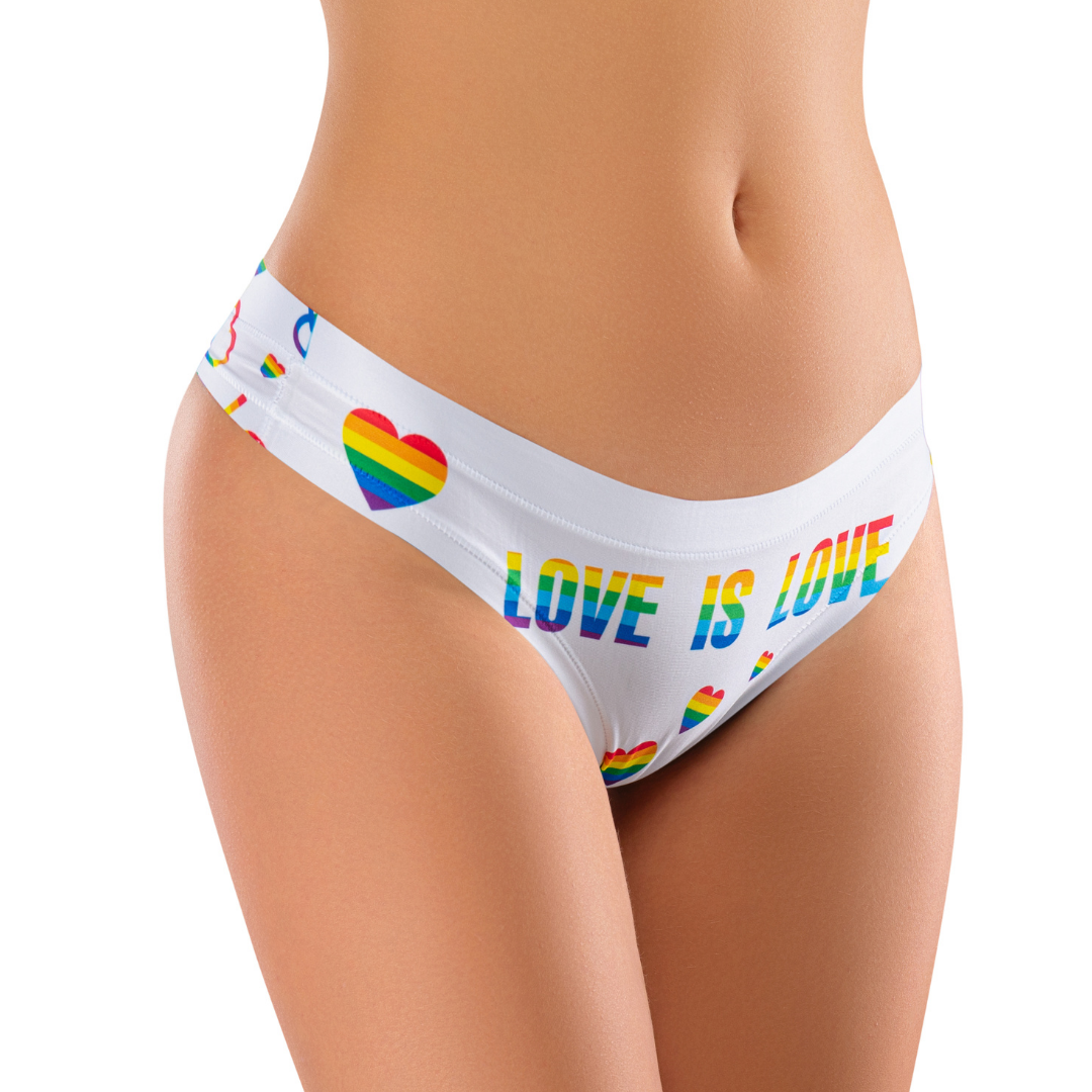 Memème Women’s Ultra-Comfortable PRIDE - White Love - Panties | Breathable Cotton Crotch, Stretchy Fit, No Elastic Bands by Mememe
