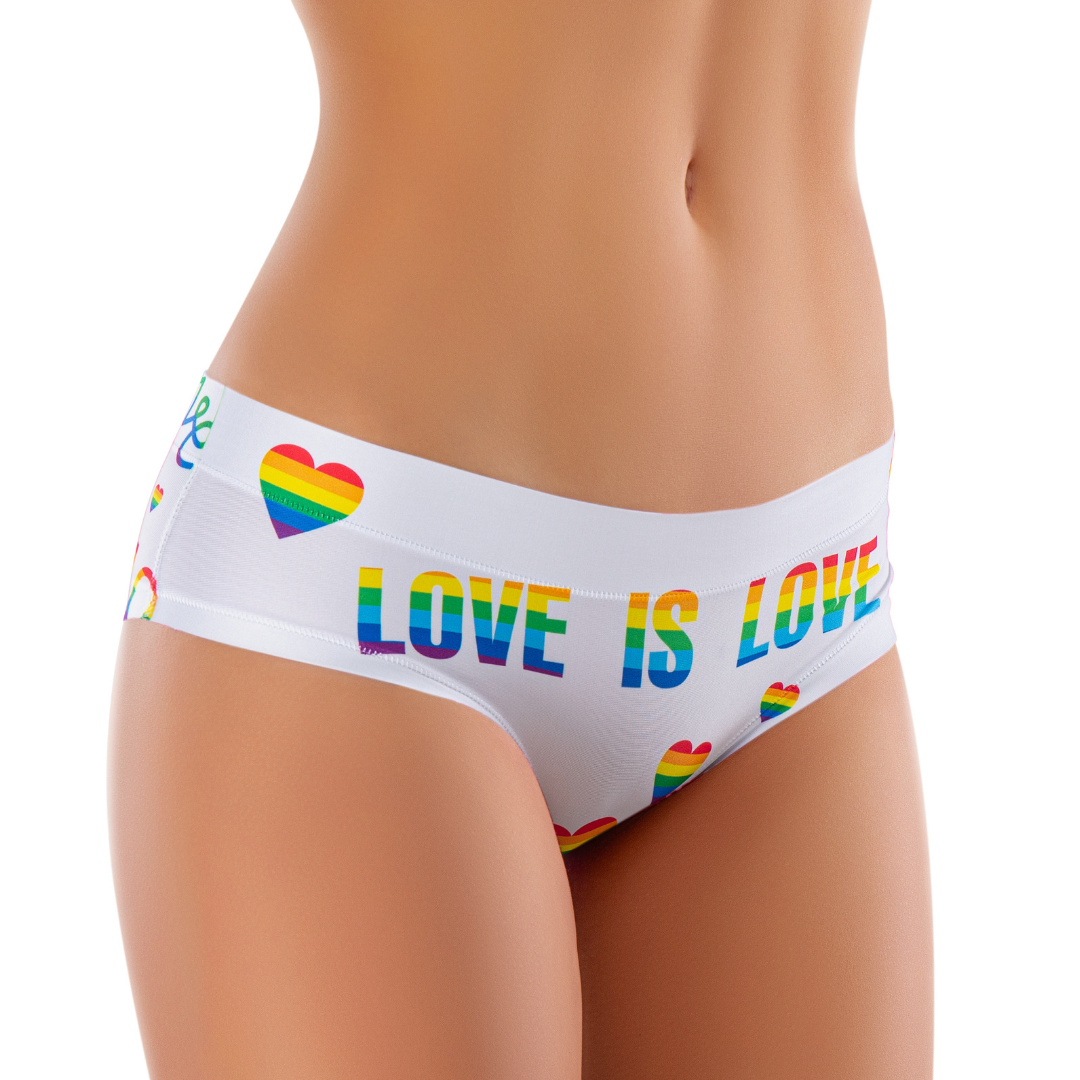 Memème Women’s Ultra-Comfortable PRIDE - White Love - Panties | Breathable Cotton Crotch, Stretchy Fit, No Elastic Bands by Mememe