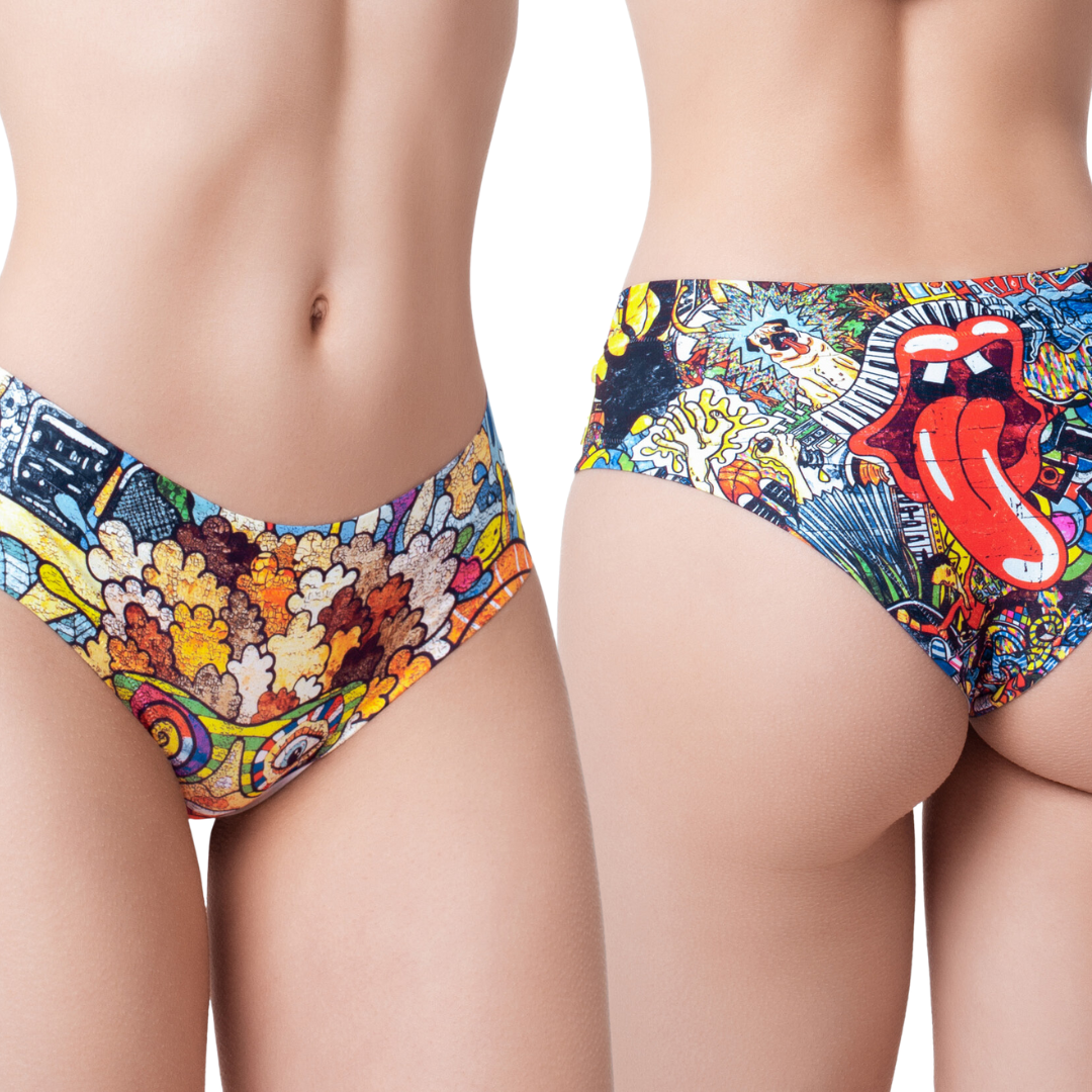 Memème Women’s Ultra-Comfortable PSYCHOTROPICAL - Trash - Panties | Breathable Cotton Crotch, Stretchy Fit by Mememe
