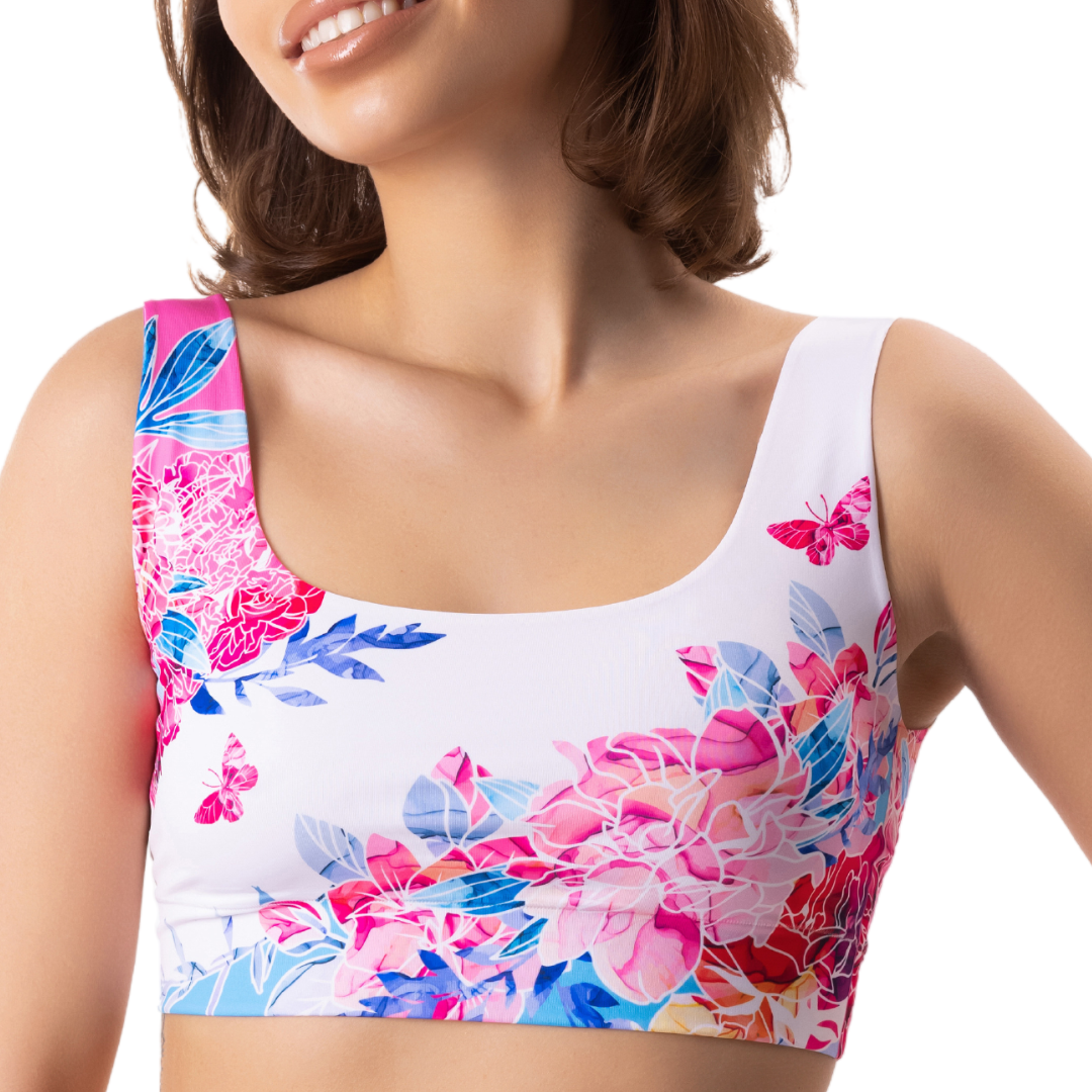 memème Women’s Ultra-Comfortable SPRING - Blossom - Crop Top | Stretchy Fit, No Elastic Bands by Mememe