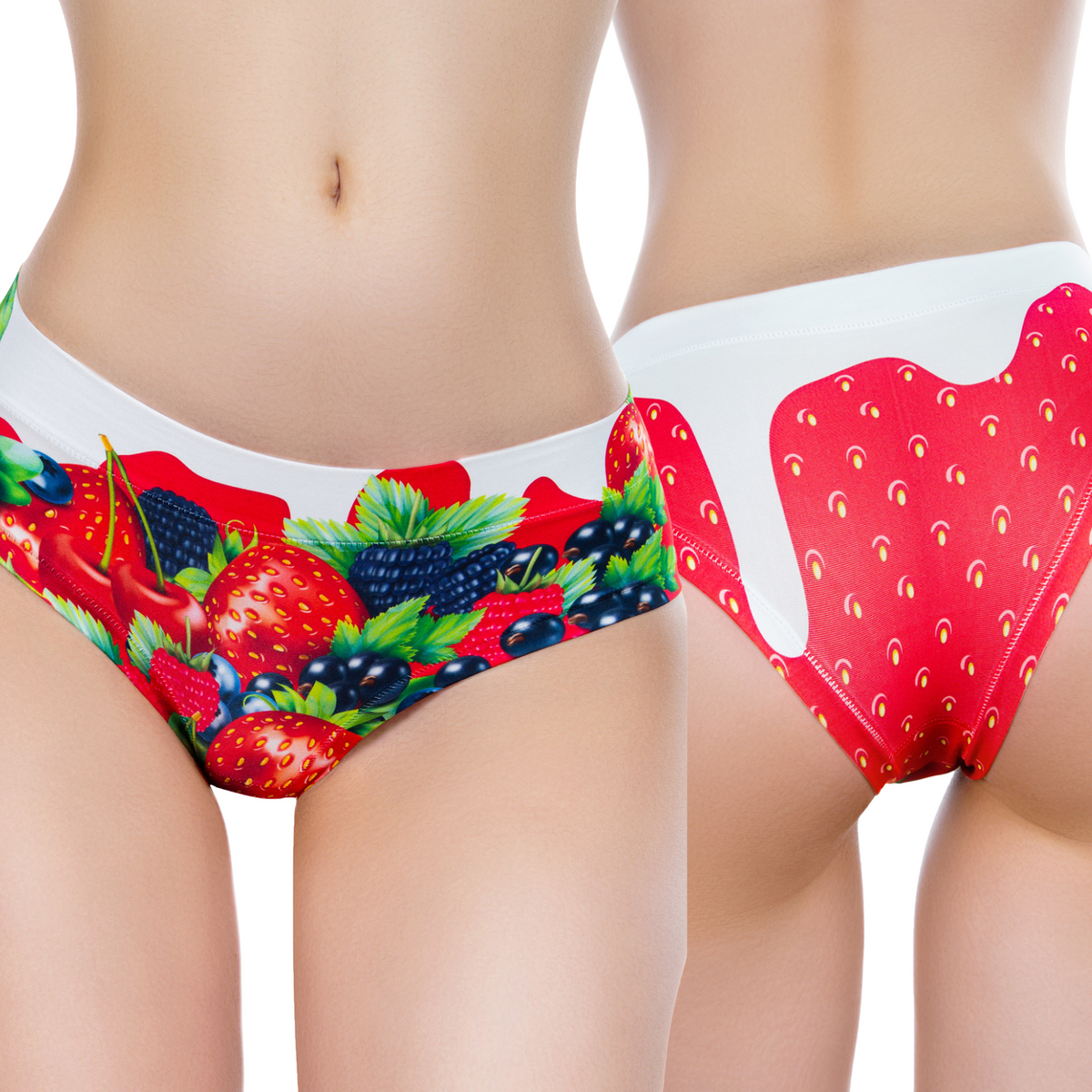 Memème Women’s Ultra-Comfortable SUMMER FRUITS - Berry Yogurt - Panties | Breathable Cotton Crotch, Stretchy Fit by Mememe
