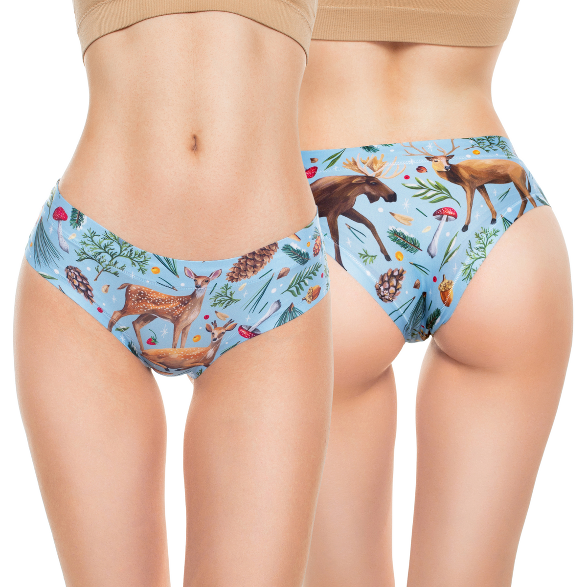 Memème Women’s Ultra-Comfortable WINTER FAIRYTALE - Deer - Panties | Breathable Cotton Crotch, Stretchy Fit by Mememe