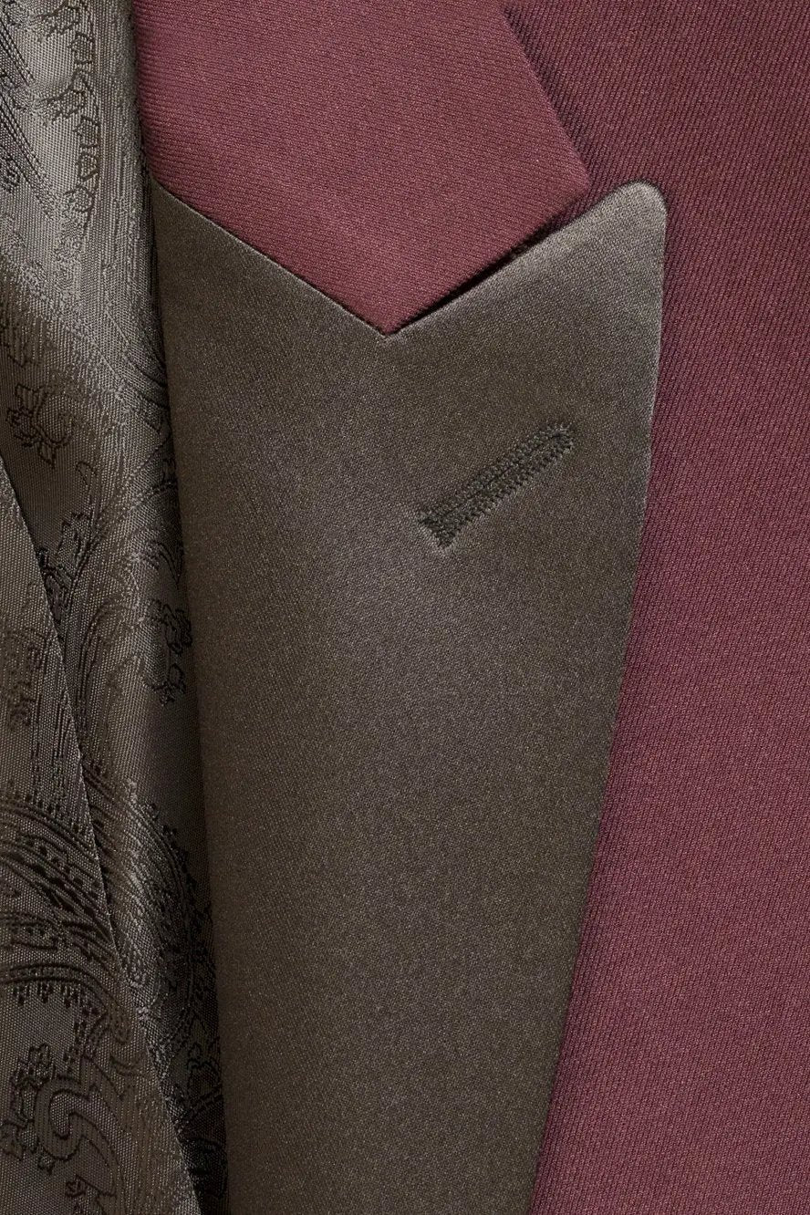 "Milan" Burgundy Tuxedo Jacket Peak (Separates) by Tux-USA