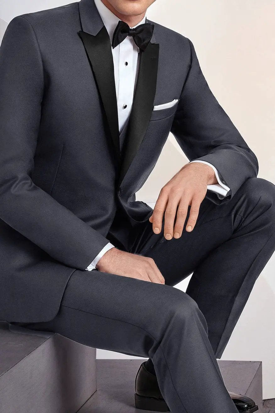 "Milan" Steel Grey Tuxedo Jacket Peak (Separates) by Tux-USA