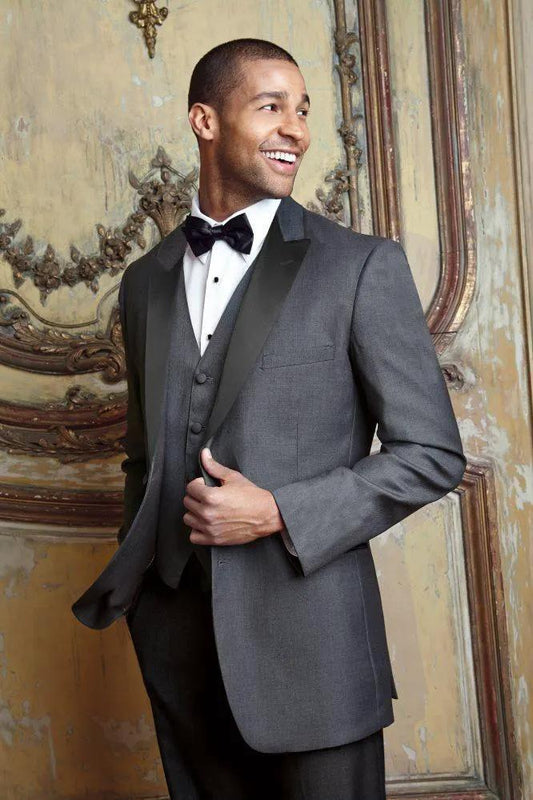 "Milan" Steel Grey Tuxedo Jacket Peak (Separates) by Tux-USA