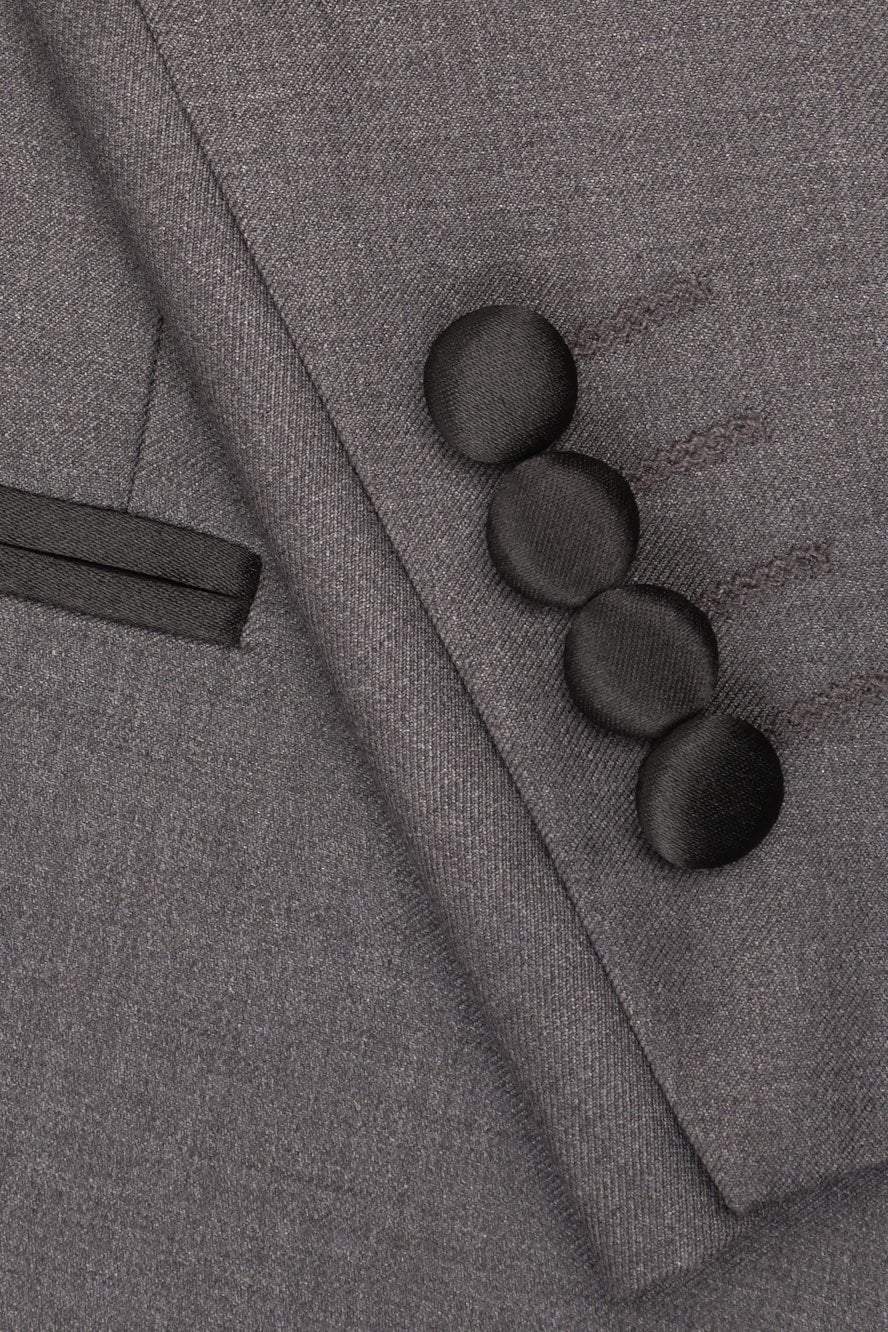 "Milan" Steel Grey Tuxedo Jacket Peak (Separates) by Tux-USA