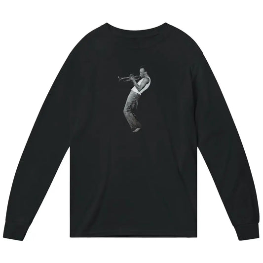 Miles Davis Playing his Trumpet Artwork Long Sleeve Shirt by Art-O-Rama Shop